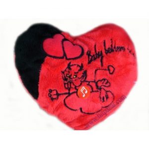 Сърце плюш с бродерия на дяволче със звук и светлина