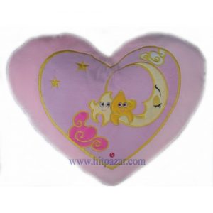 Голямо плюшено сърце с двойка духчета на луна