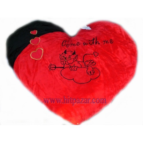 Плюшено сърце с дяволче и малки сърца