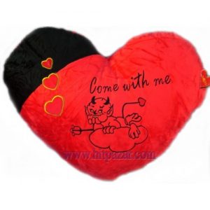Плюшено сърце с дяволче с малки сърца