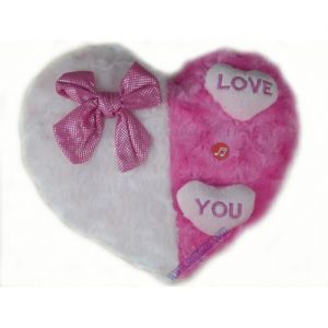 Плюшено сърце с панделка