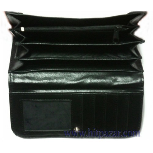 Дамско портмоне с гладка кожа