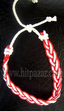 Мартеница гривна плитка 10 мм. червена основа 1419