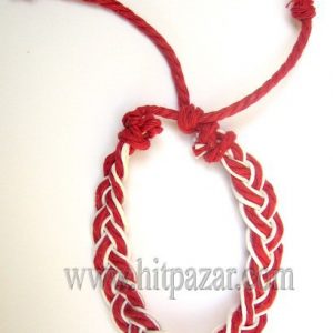 Мартеница гривна плитка 10мм. червена основа 1419