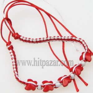 Мартеница гривна бяло и червено с Пеперуда 1787
