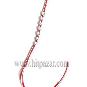 Мартеница гривна бяло и червено с маниста 1182