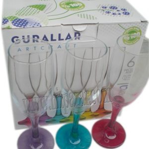 Чаши шампанско от цветно стъкло Coral