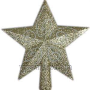 Връх брокатена звезда за Коледна и новогодишна елха