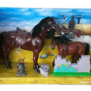 Детска играчка комплект с коне малък и голям