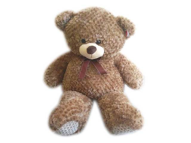 Плюшено мече с панделка - три цвята