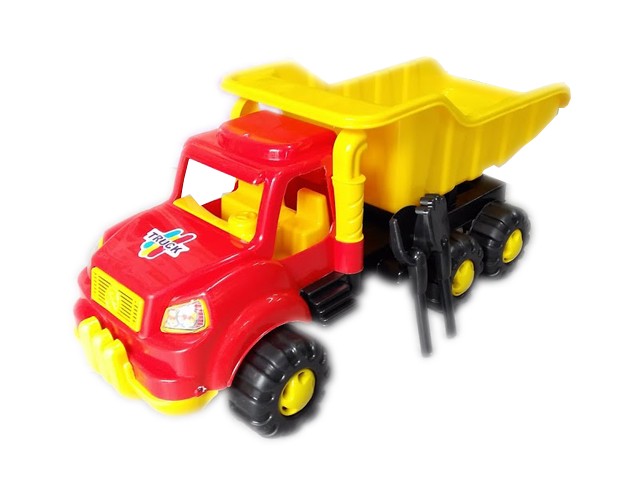 Детска играчка Голям пластмасов камион с лопатка и гребло