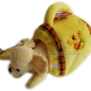 Детска плюшена играчка Кученце в колибка