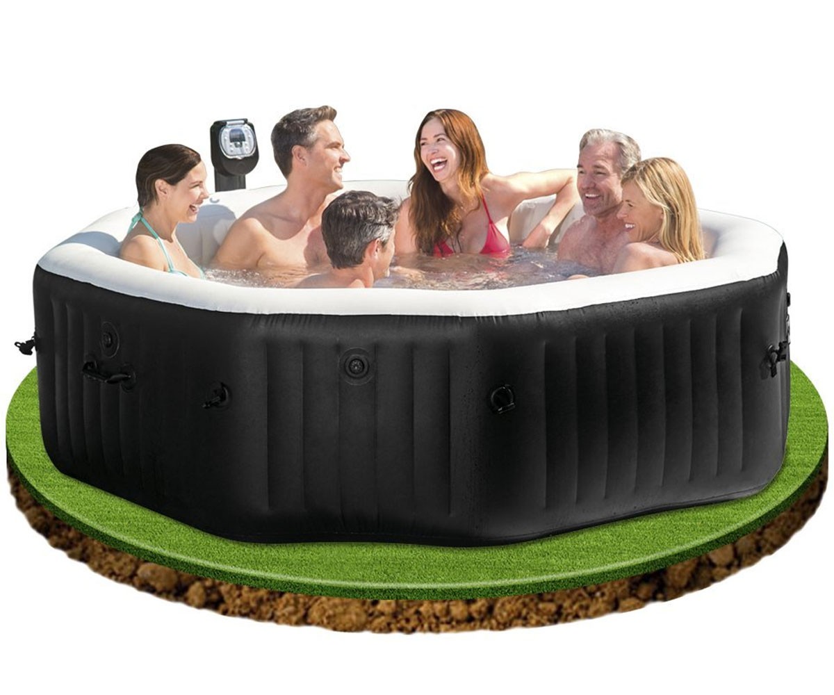 Надуваемo джакузи с водни и въздушни струи INTEX PureSpa Delux 218 х 168 х 71 см
