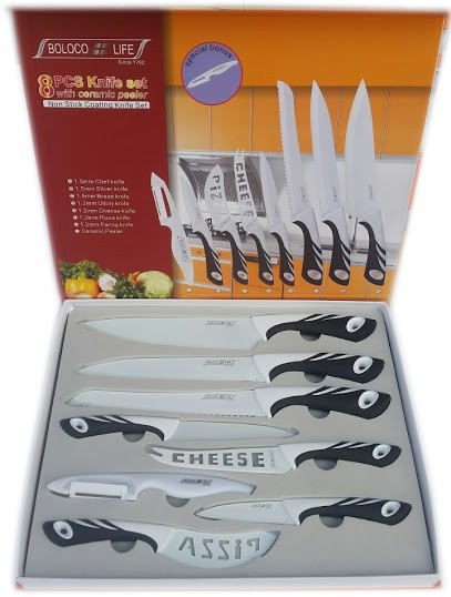 Комплект висококачествени професионални кухненски ножове от 8 части