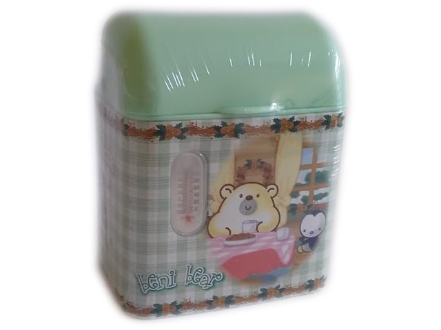 Метално кошче с капак и термометър