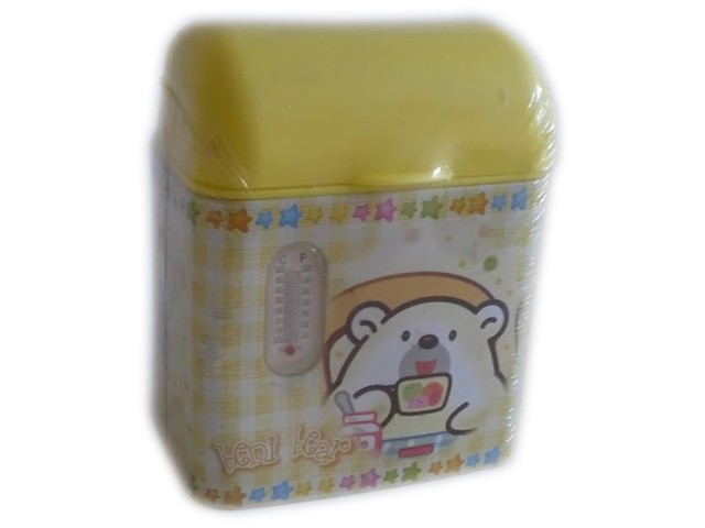 Метално кошче с капак и термометър