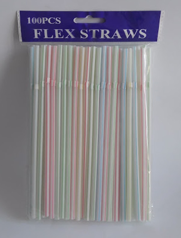 Пакет цветни Сламки 100 бр.