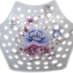 Фруктиера ажурна с цветя многоъгълна