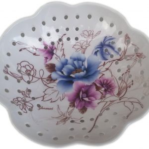 Фруктиера ажурна с цветя кръгла