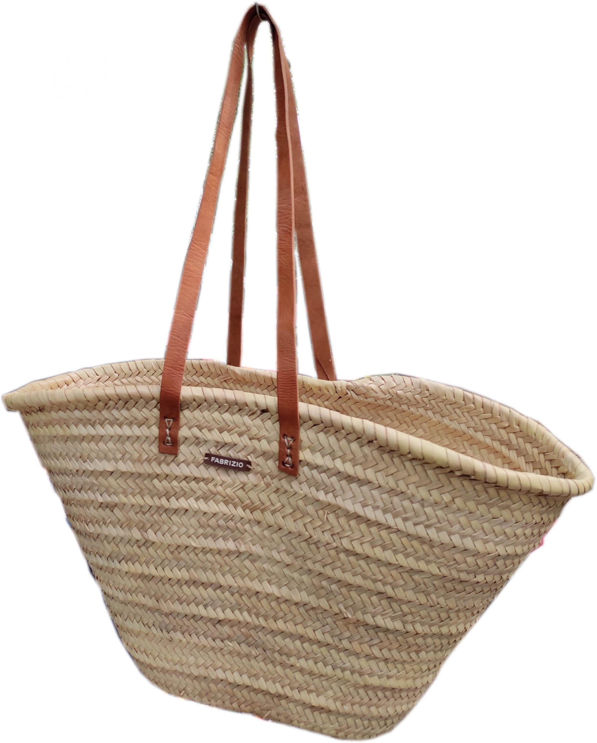 Модерна и удобна плажна чанта с дълги кожени дръжки за рамо Фабризио Fabrizio