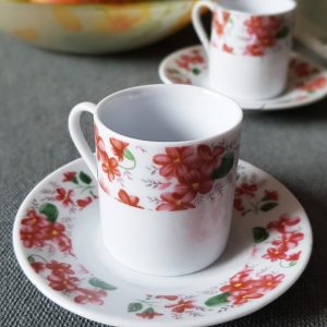 Чаши за Кафе с Чинийки - 6 броя цветя