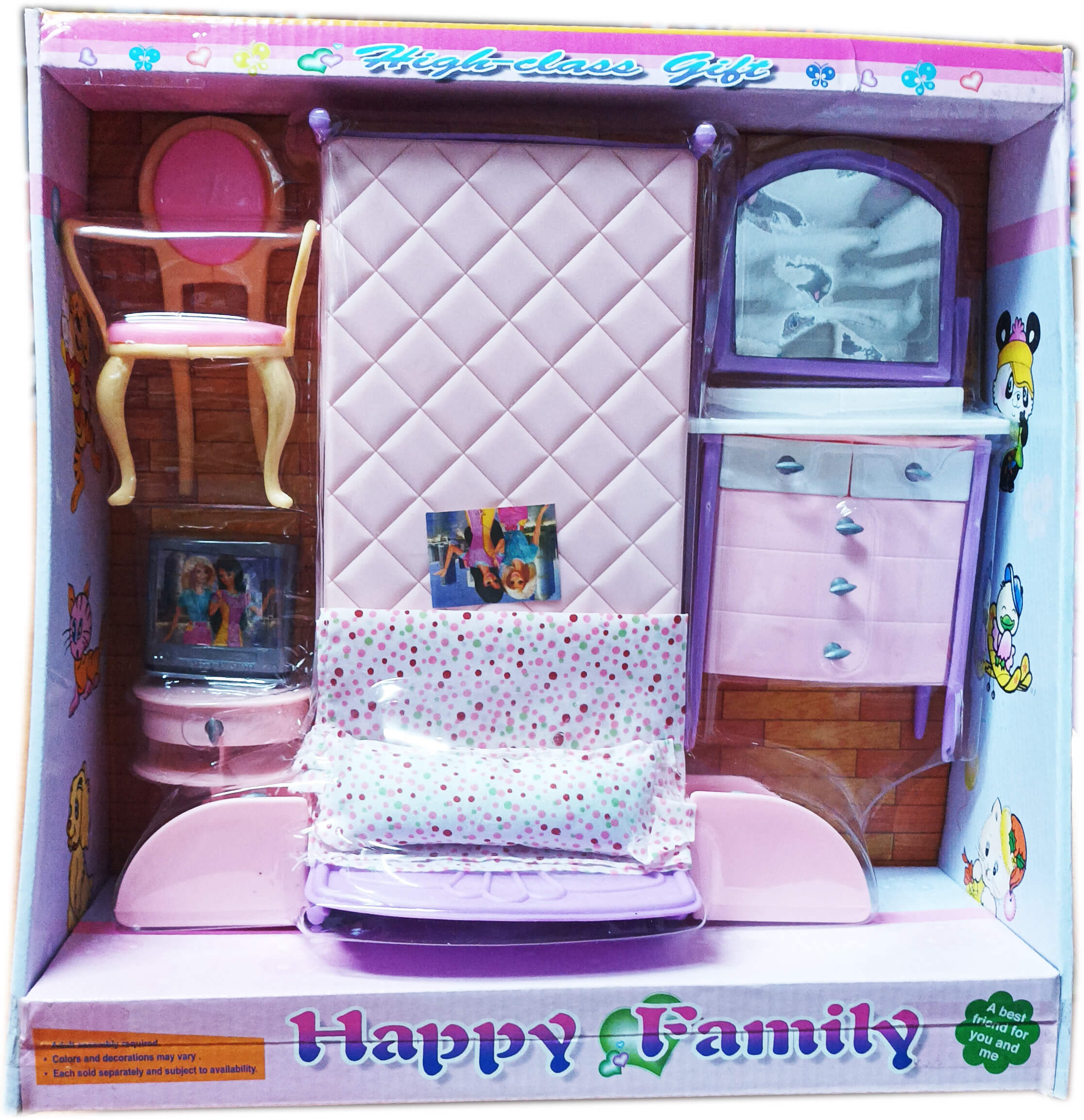 Аксесоари за кукли - Спалня, комплект детска играчка