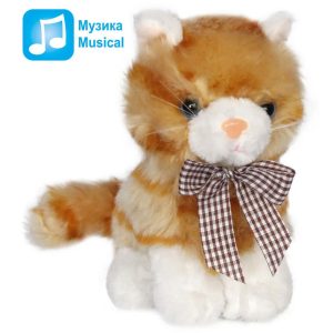 Плюшено Коте със звук - бежово