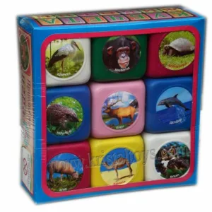 Пластмасови кубчета за игра с картинки 9 броя