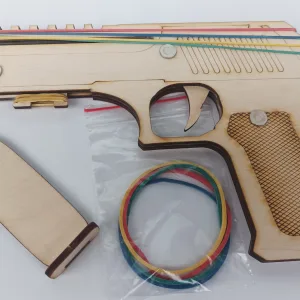 Дървен пистолет с мишена