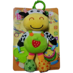 Плюшена дрънкалка - играчка за кошара или количка с форма на весело животно, музикална