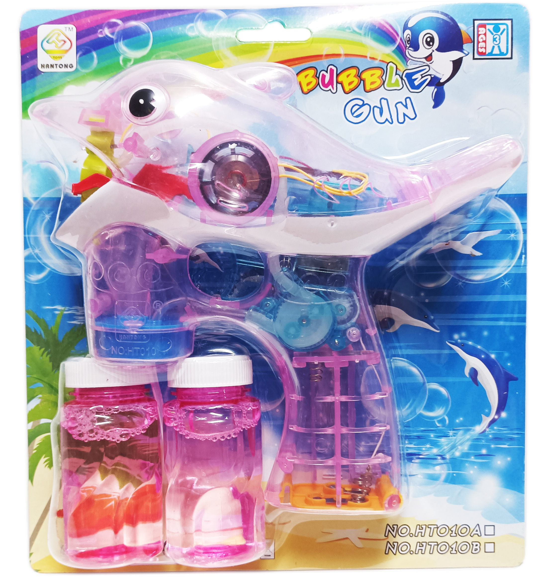 Пистолет за супер бум Делфин - сапунени мехури, розов