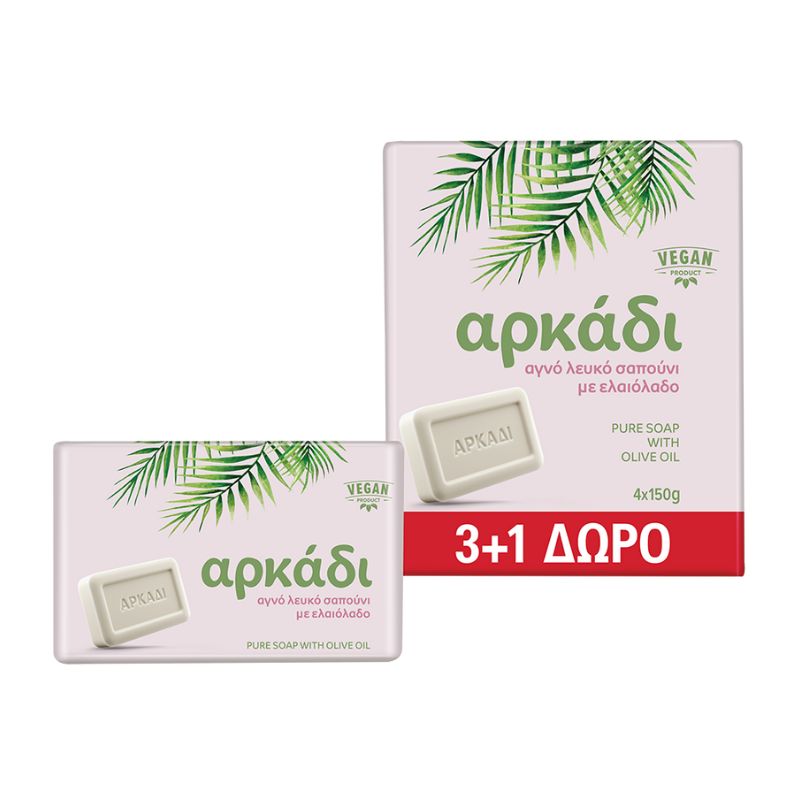 Сапун Arkadi pure white soap with olive oil чист бял сапун със зехтин 150гр