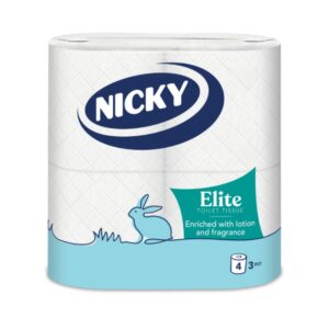 Хартия тоалетна NICKY ELITE 4 рола 3 пл. 440гр 170 къса