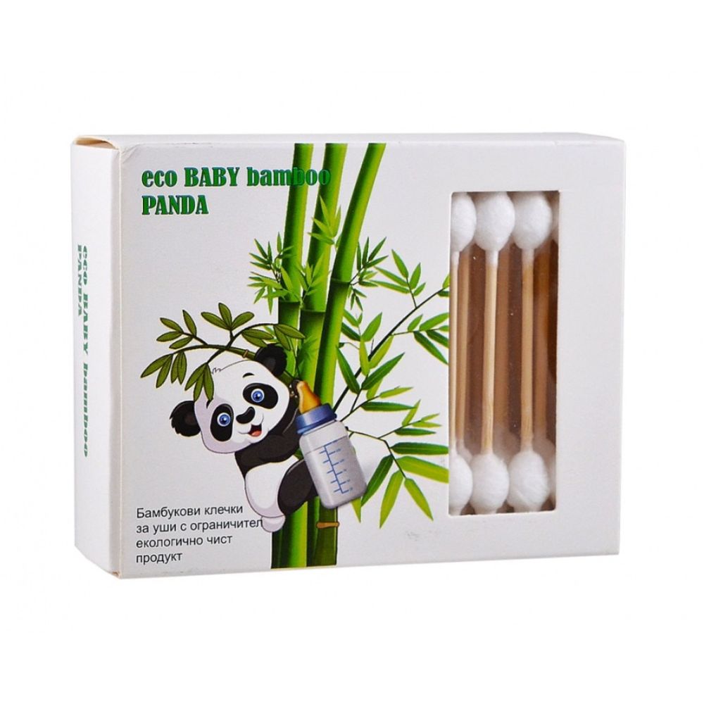 Клечки за уши Eco Bambo Panda картон 100бр бамбук