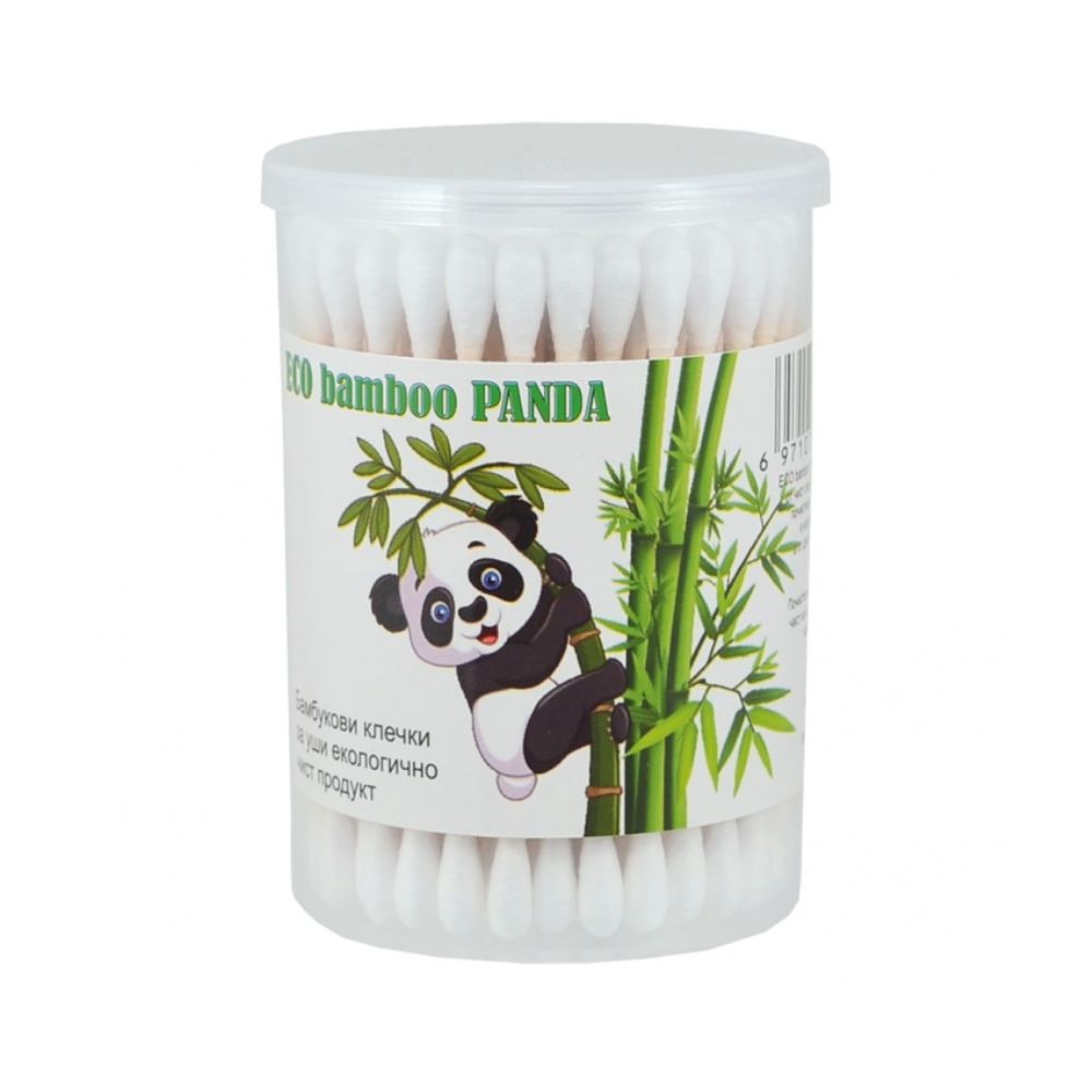 Клечки за уши Eco Bambo Panda пвц кутия 100бр бамбук