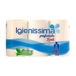 Тоалетна хартия Igienisima 6рол. 3пл. 1.2кг 335л. 240м. парфюмирана