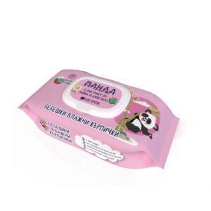 Мокри кърпи Eco Bamboo Panda 66бр розови с капак