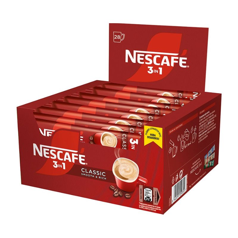 Кафе Nescafe 3в1 кутия 28бр по 15гр