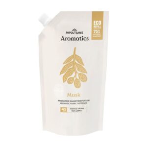 Омекотител Papoutsanis Musk мускус богат, неустоим и дълготраен аромат 45пр 900мл пълнител
