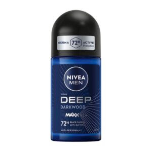 Рол-он дезодорант Nivea men Deep Darkwood 72h antibacterial обогатен с черен въглерод 50мл
