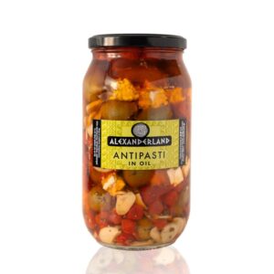 Антипасти Alexanderland mix salad зелена м-на, фета сирене, мини чушки, чесън и подправки 1.06кг