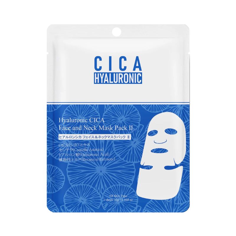 Маска лице Mitomo Cica 3x Hyaluronic acid стягаща и хидратираща маска за лице и шия 35гр