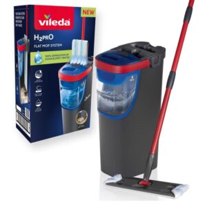 Кофа с моп Vileda H2prO Flat Mop System пръскаща с-ма за чиста вода всеки път + с-ма за изтискване за мръсна вода