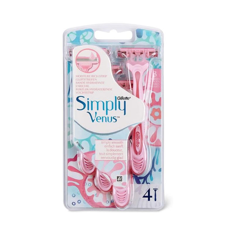 Самобръсначка Gillette Venus Simply 3 глава с 3 ножчета дамска 4бр самобръсначки