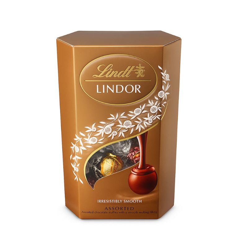 Бонбони Lindor Assorted асорти- млечен, черен 60пр, бял и лешников 200гр