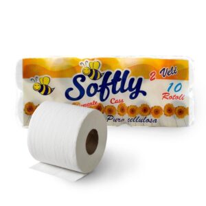 Тоалетна хартия Softly 2 пластова 500гр 10 рула