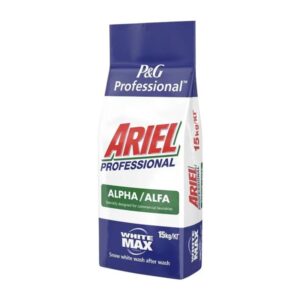 Сух прах Ariel Professional Alpha white MAX разработен за професионална пералня и блестящо бяло 15кг