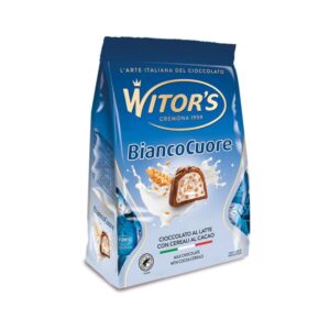 Бонбони Witors Bianco Cuore мек и гладък крем вътре в млечен шоколад 200гр