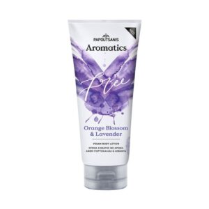 Лосион тяло Papoutsanis Free портокалов цвят и лавандула, хидратира 24ч с пребиотици, витамин Е и алое 200ml