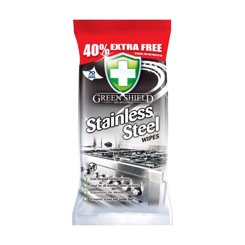 Мокри кърпи Green Shield Stanless Steel за неръждавейка 70бр